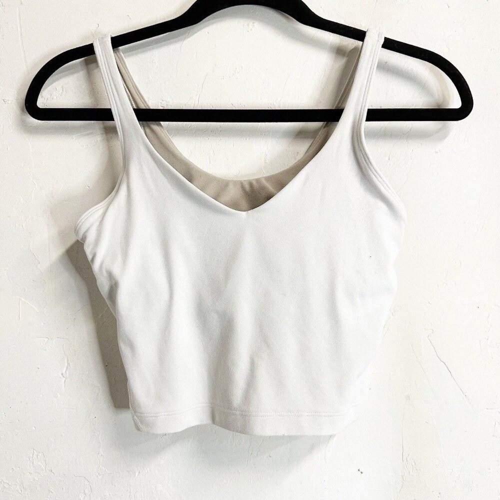 Lululemon Align Cropped Tank Womens 4 Solid White Athletic Comfort Yoga Gym